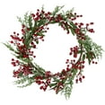 thumbnail image 1 of Northlight Real Touch™️ Frosted Berries and Pine Artificial Christmas Wreath - 18" - Unlit, 1 of 7