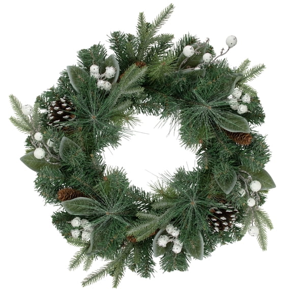 Northlight Real Touch Frosted Mixed Pine Artificial Christmas Wreath - 24" - Unlit