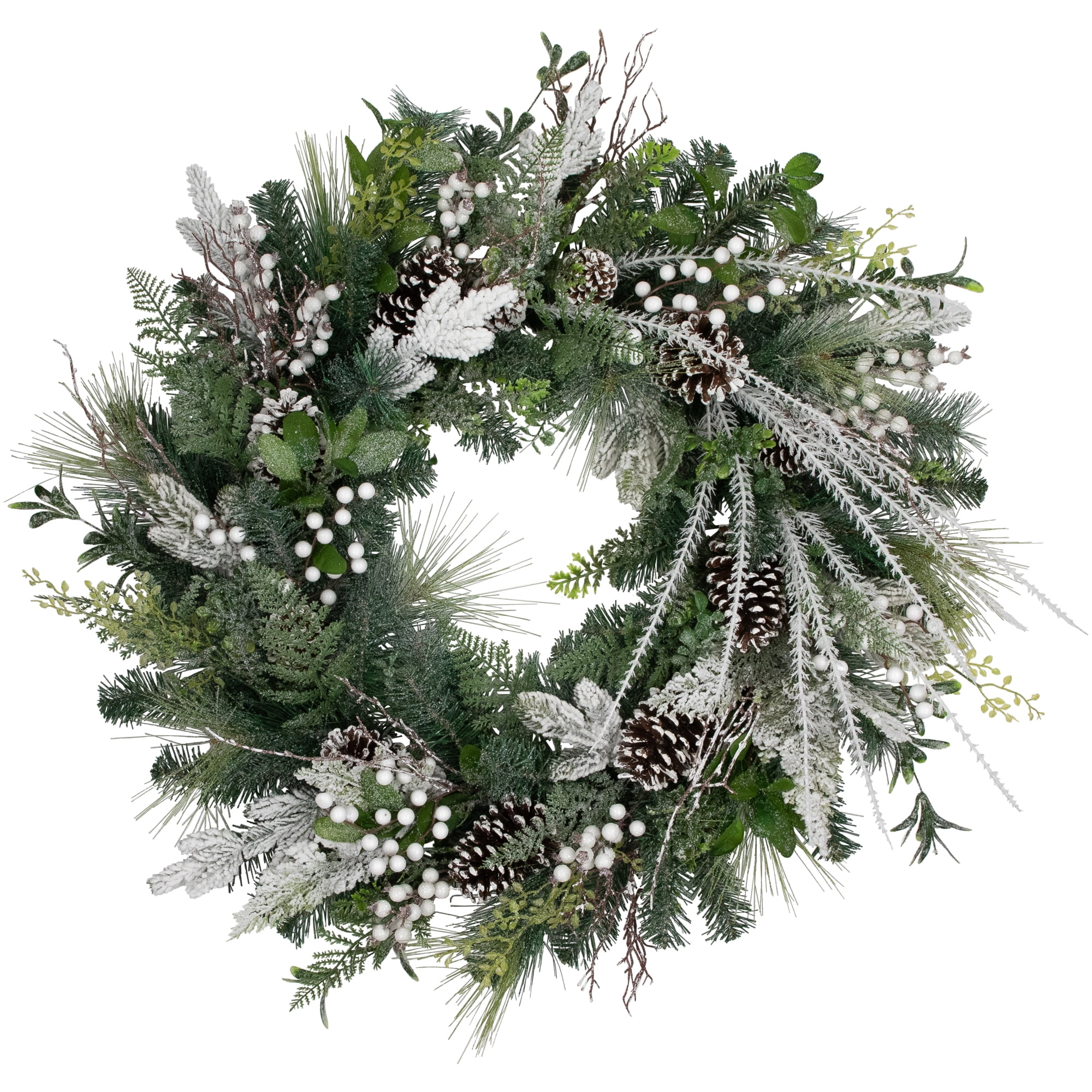 Frosted Pinecones and Berries 36'' Christmas Wreath