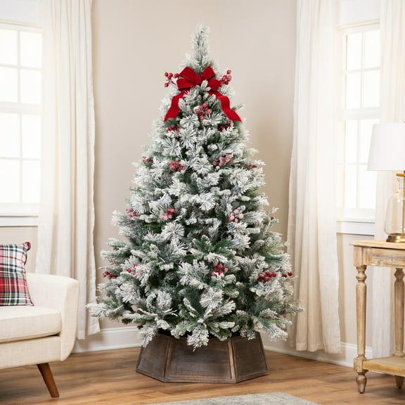 Northlight Real Touch Heavily Flocked Whittaker Spruce Full Artificial Christmas Tree - 6.5'