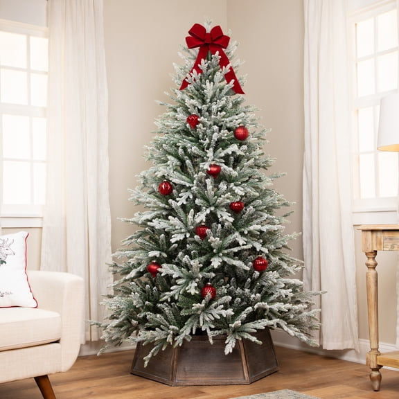 Northlight Real Touch Medium Flocked Snowcap Grove Fir Artificial Christmas Tree - 6.5 - Unlit