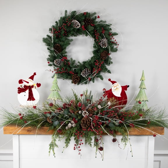 Northlight Real Touch™️ Mixed Eden Pine Artificial Christmas Wreath - Unlit - 30"