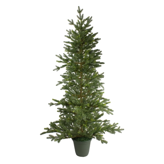 Northlight Real Touch™️ Potted Noble Pine Slim Artificial Christmas Tree - 4' - Unlit
