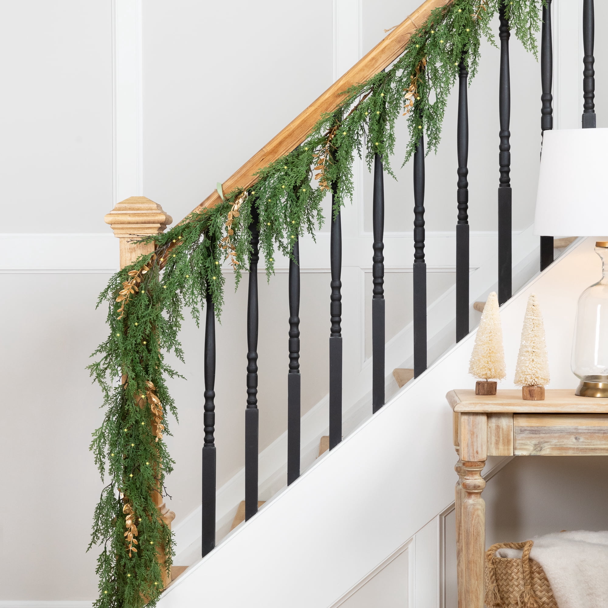 Northlight Real Touch™ Pre-Lit Cedar Pine Artificial Christmas Garland ...