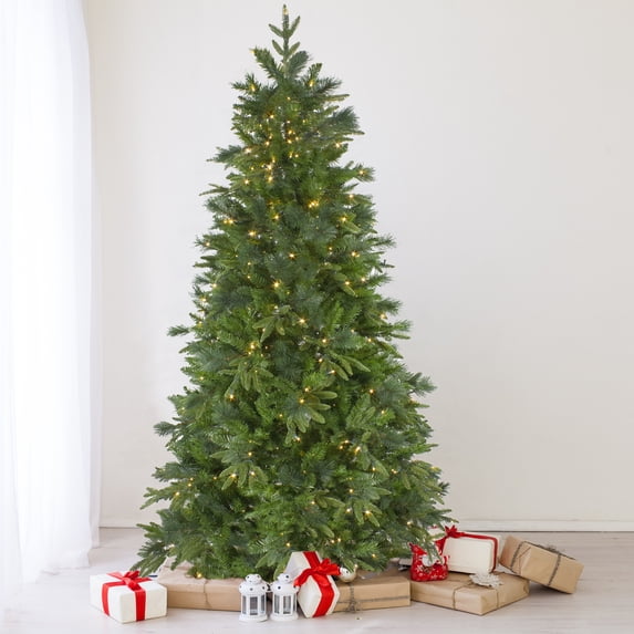 Northlight Real Touch™️ Pre-Lit Medium Rosemary Emerald Angel Pine Artificial Christmas Tree - 6.5'