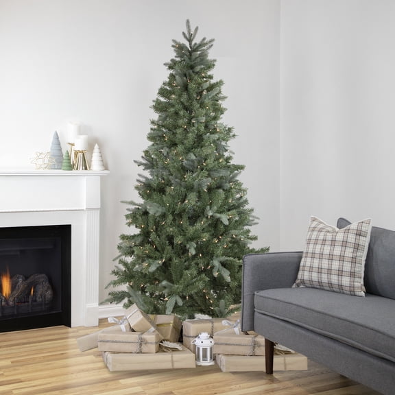 Northlight Real Touch Pre-Lit Slim Granville Fraser Fir Artificial Christmas Tree - 6.5' - Clear