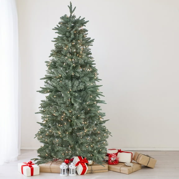 Northlight Real Touch Pre-Lit Washington Frasier Fir Slim Artificial Christmas Tree - 7.5' - Clear