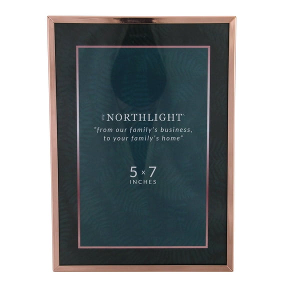 Northlight Rectangular Picture Frame with Easel Back - for a 5" x 7" Photo  - 7.25" - Rose Gold