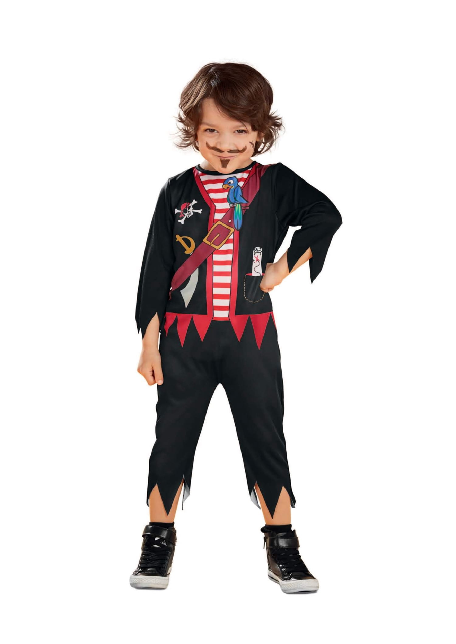 Black and Red Pirate Boy Toddler Halloween Costume - Extra Small