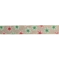thumbnail image 1 of Northlight Red and Green Snowflake Burlap Christmas Wired Craft Ribbon 2.5" x 16 Yards, 1 of 3