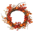 thumbnail image 1 of Northlight Red and Orange Fall Berry and Mini Pumpkin Artificial Thanksgiving Wreath - 20-Inch,, 1 of 2