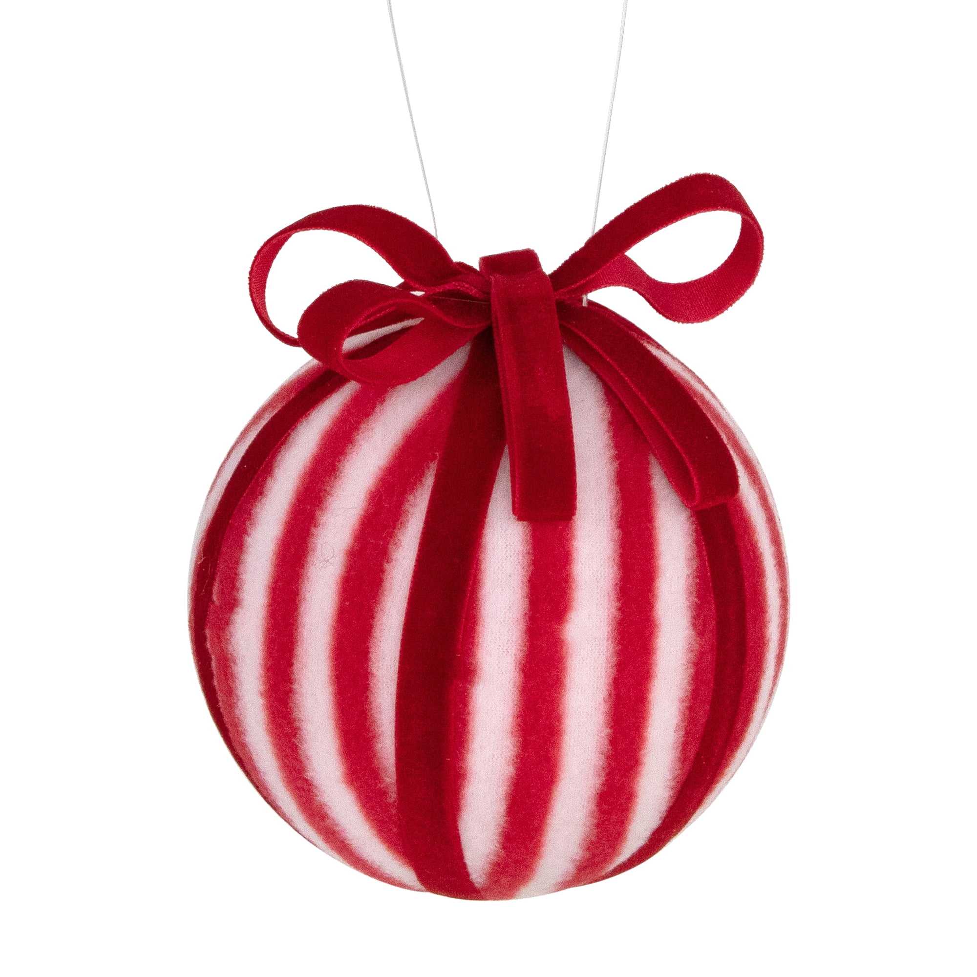Northlight Red and White Striped Candy Cane Christmas Ball Ornament 4
