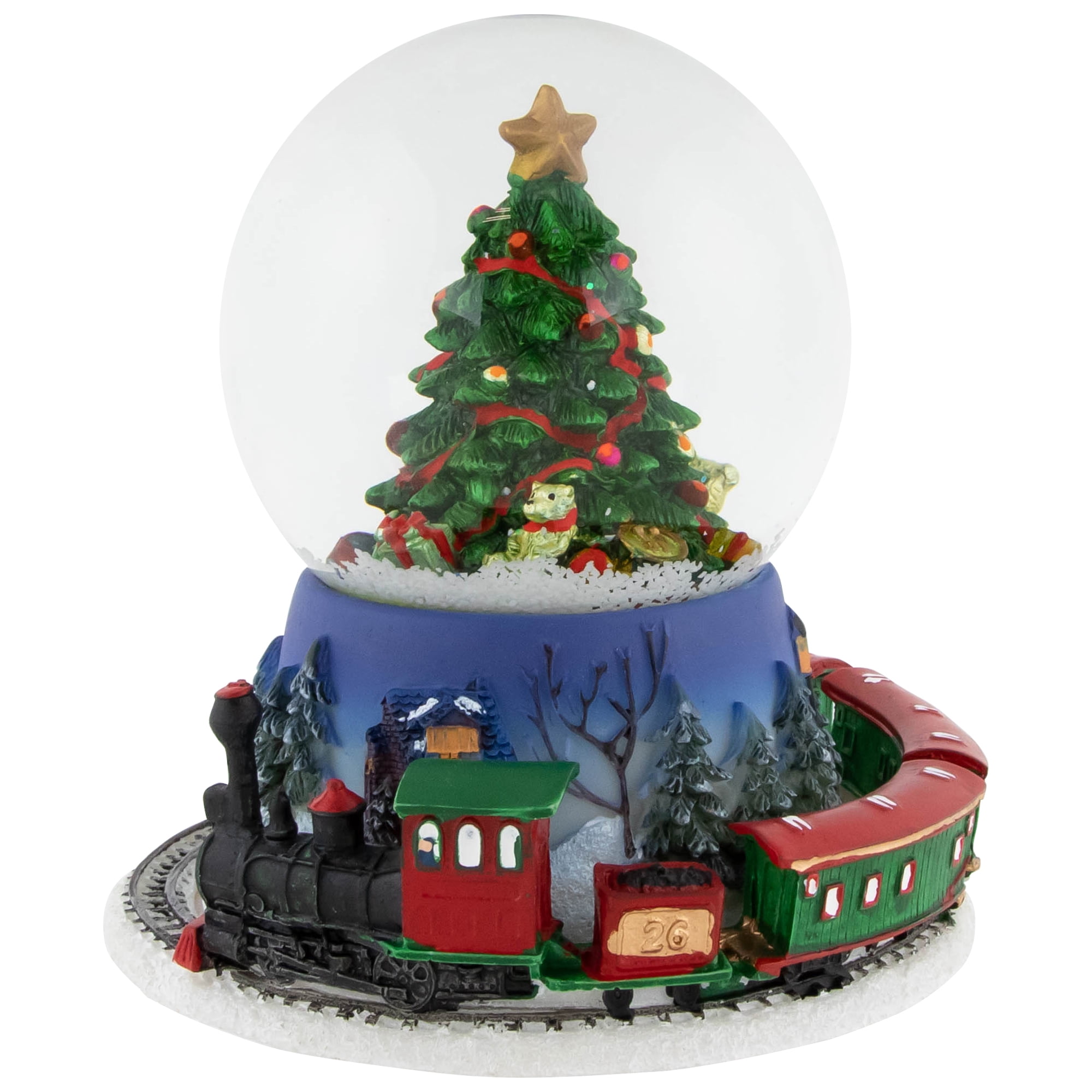 Santa Train Animation Northlight Rotating Train And Christmas Tree Musical Animated Snow ...