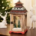 thumbnail image 1 of Northlight Snowmen Christmas Scene Rustic Wood Candle Lantern - 14.5", 1 of 9
