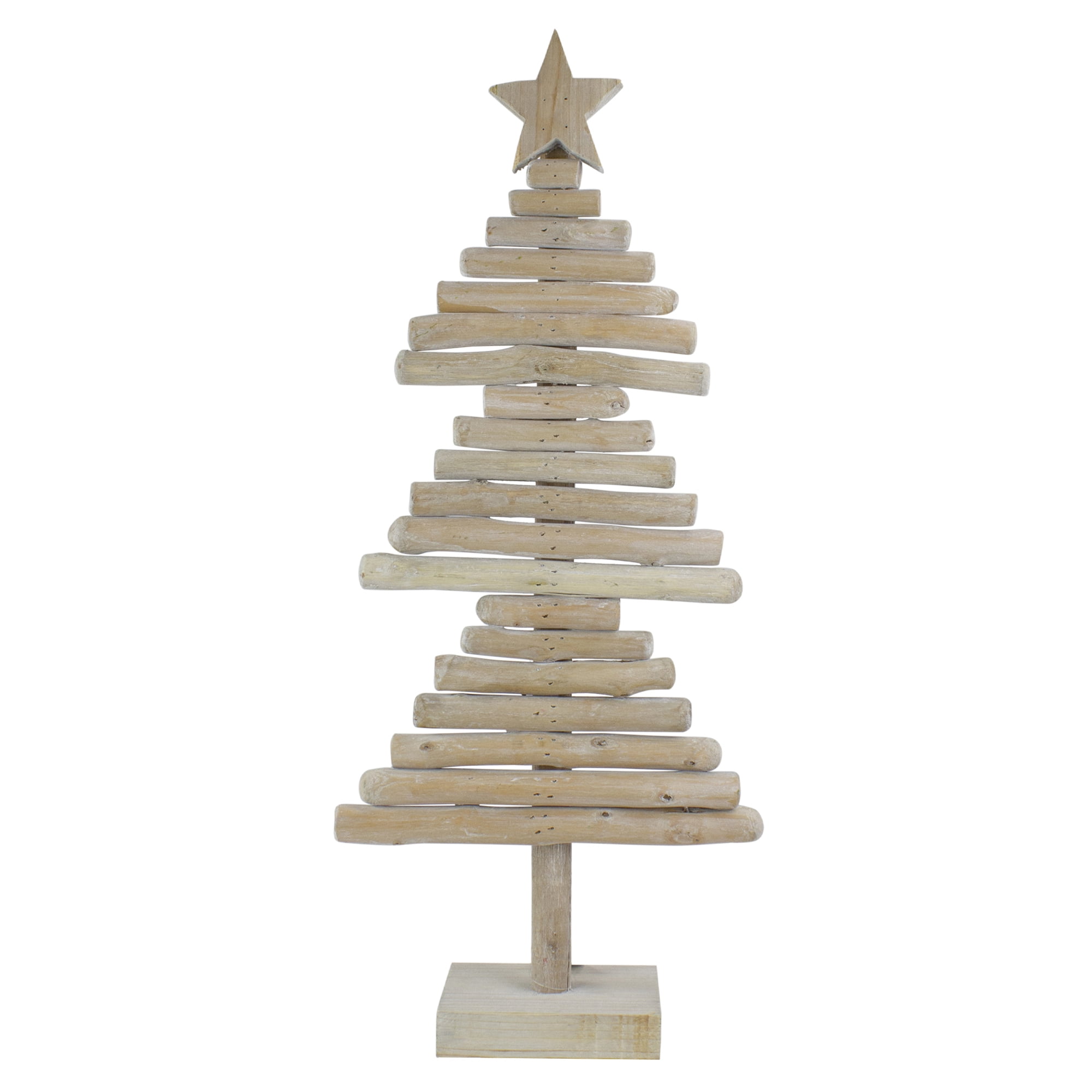 Northlight Rustic Wooden Christmas Tree with Star Decoration - 25.5"