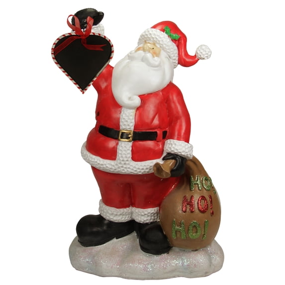 Northlight Santa Holding Toy Sack and Blackboard Christmas Statue - 19" - Red