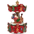 thumbnail image 1 of Northlight Santa with Sleigh and Reindeer Animated Musical Christmas Carousel - 6.5", 1 of 5