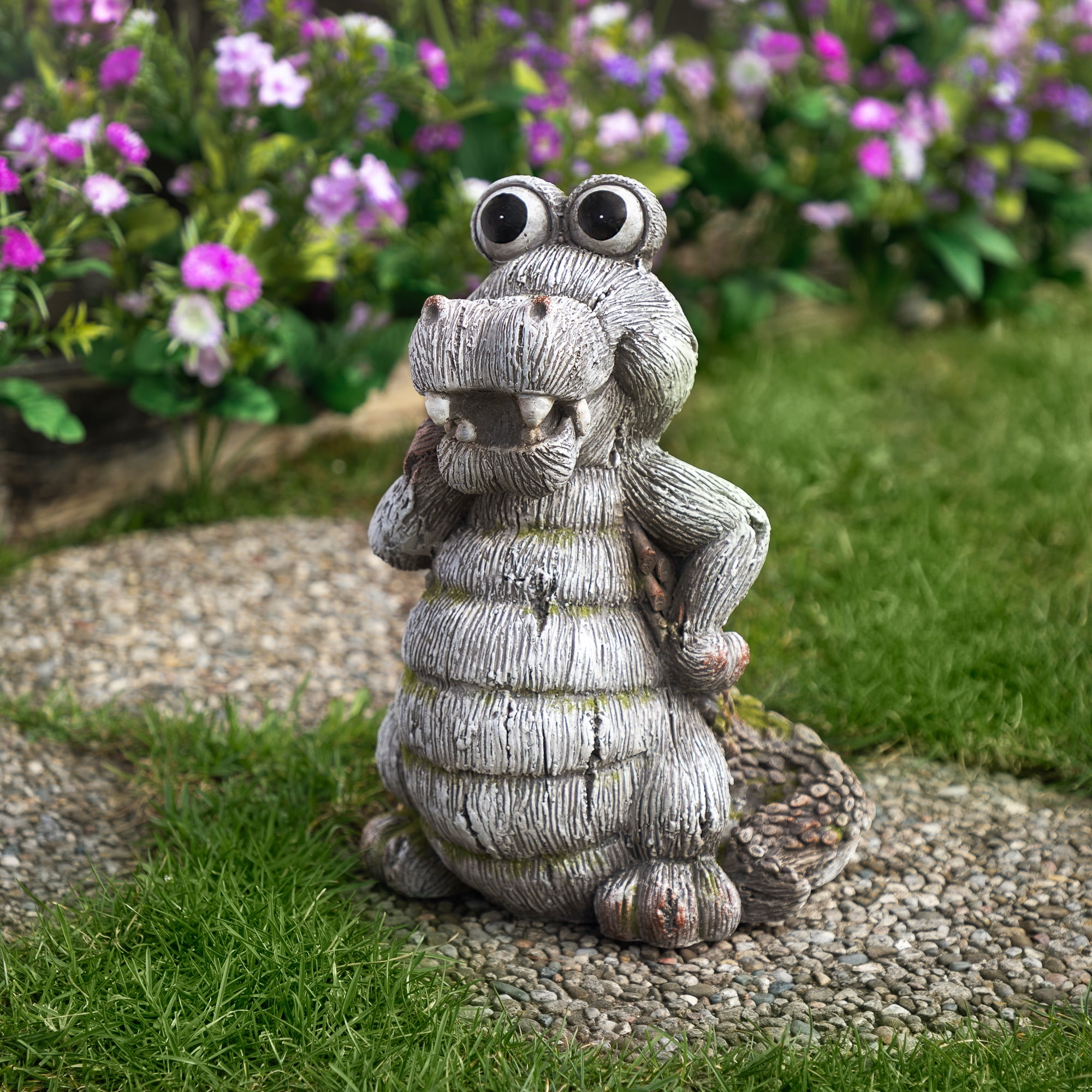 Northlight Sassy Crocodile Outdoor Garden Statue - 13.25"