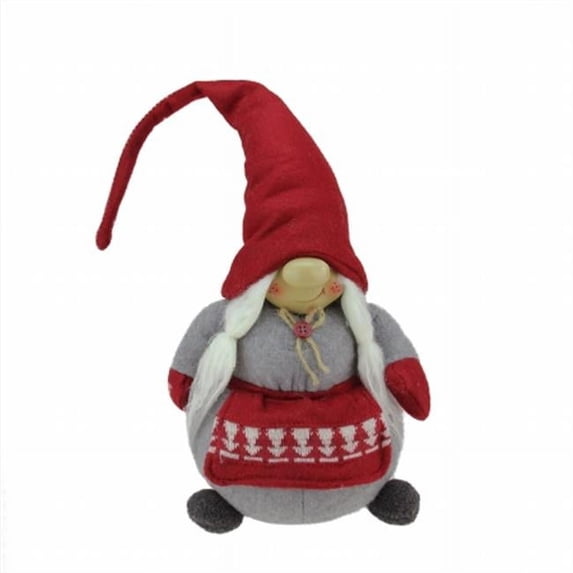 Northlight Seasonal 31751874 Grinning Female Gnome Decoration with Red Apron and Twine Bow