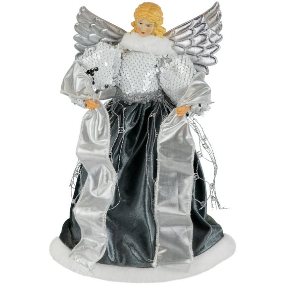 Northlight Sequined Angel with Wings Christmas Tree Topper Unlit - 12"