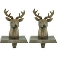 thumbnail image 1 of Northlight Set of 2 Brown Reindeer Head Christmas Stocking Holders 5.75", 1 of 6