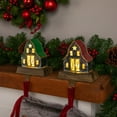 thumbnail image 1 of Northlight Set of 2 LED Lighted Galvanized Barn Christmas Stocking Holders 5.5", 1 of 9