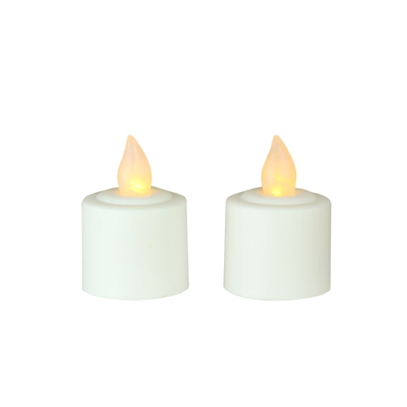 Northlight Set of 2 Prelit LED Battery Operated Flickering Amber Votive Candles 1.5" - White