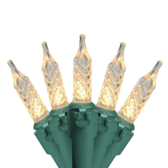 Northlight LED Faceted M5 Christmas Lights - Clear - 62' Green Wire - 200ct