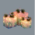 thumbnail image 1 of Northlight Set of 3 Blue, Green and White Decorative Lighted Christmas Gift Boxes Outdoor, 1 of 1