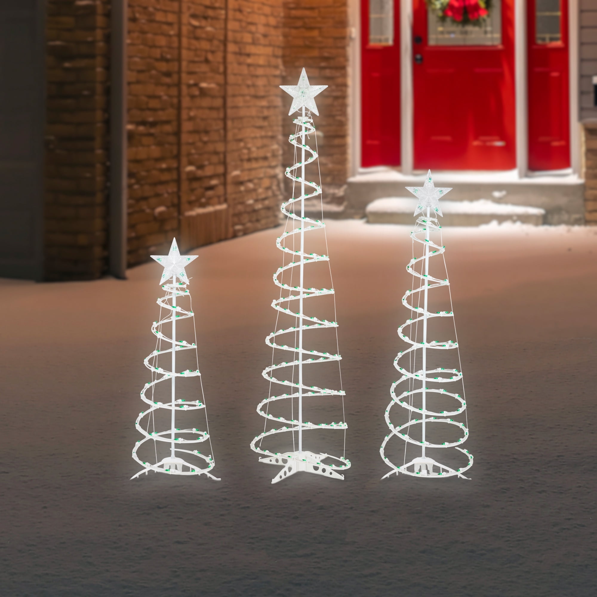 Northlight Pre-lit 3, 4, and 6 Foot Green Lighted Spiral Christmas