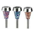 thumbnail image 1 of Northlight Set of 3 Red, Purple and Blue Mosaic Solar Powered LED Light Stake, 1 of 2