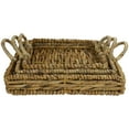 thumbnail image 1 of Northlight Set of 3 Square Natural Woven Water Hyacinth Serving Trays with Handles 16", 1 of 8