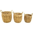 thumbnail image 1 of Northlight Set of 3 Textured Woven Water Hyacinth Rustic Storage Baskets with Handles 15.75", 1 of 6