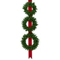 thumbnail image 1 of Northlight Set of 3 Wreaths on Red Ribbon Hanging Christmas Decoration, 6.5', 1 of 3