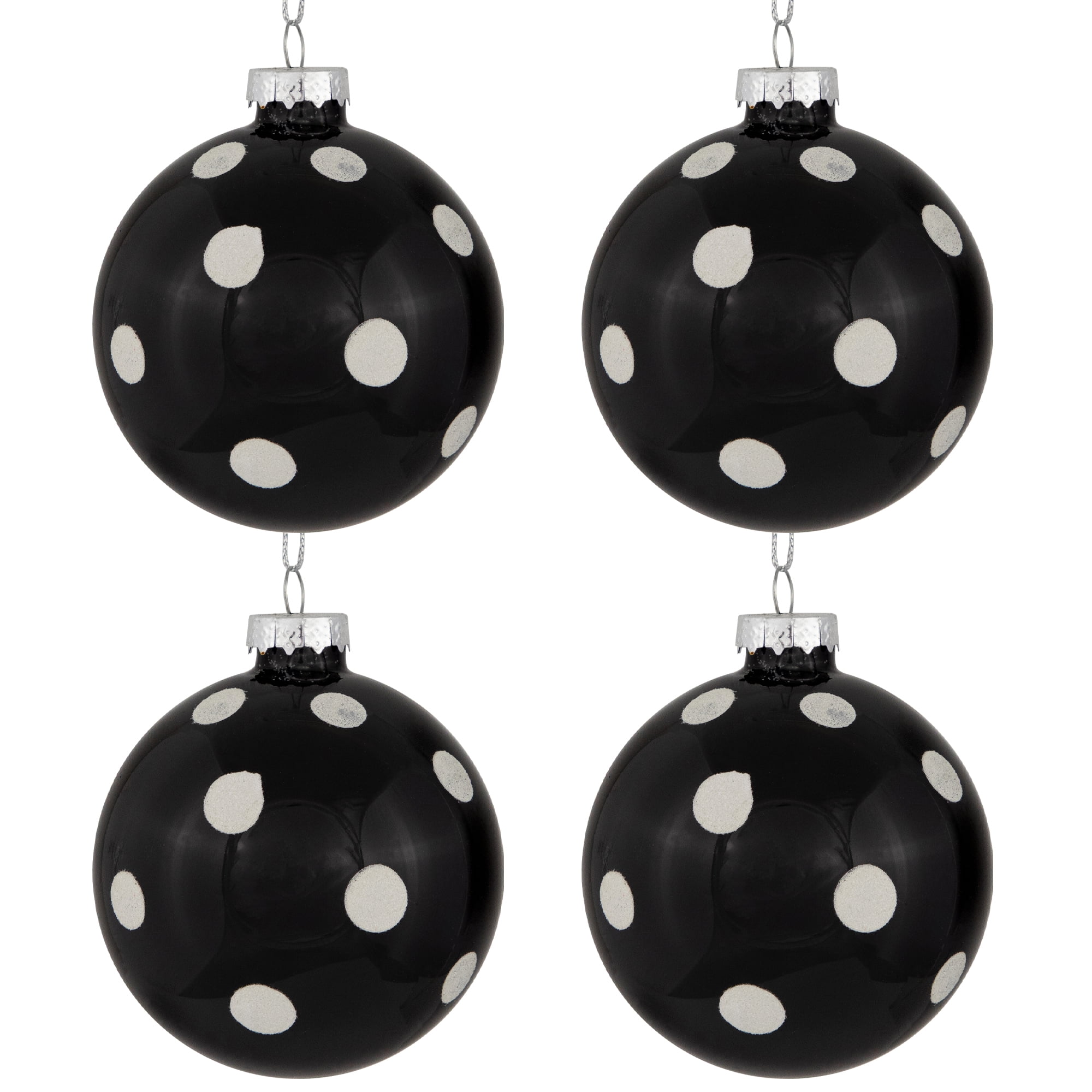 4 Pieces Christmas Ball Dillards Ornaments Black Color Hanging