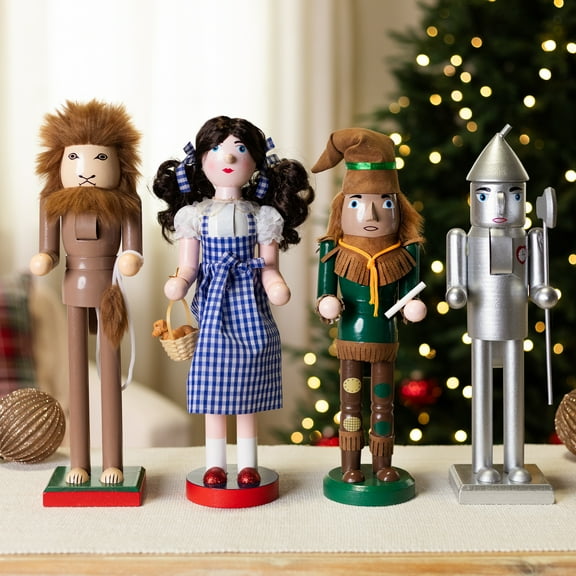 Northlight Set of 4 Decorative Wizard of Oz Wooden Christmas Nutcrackers