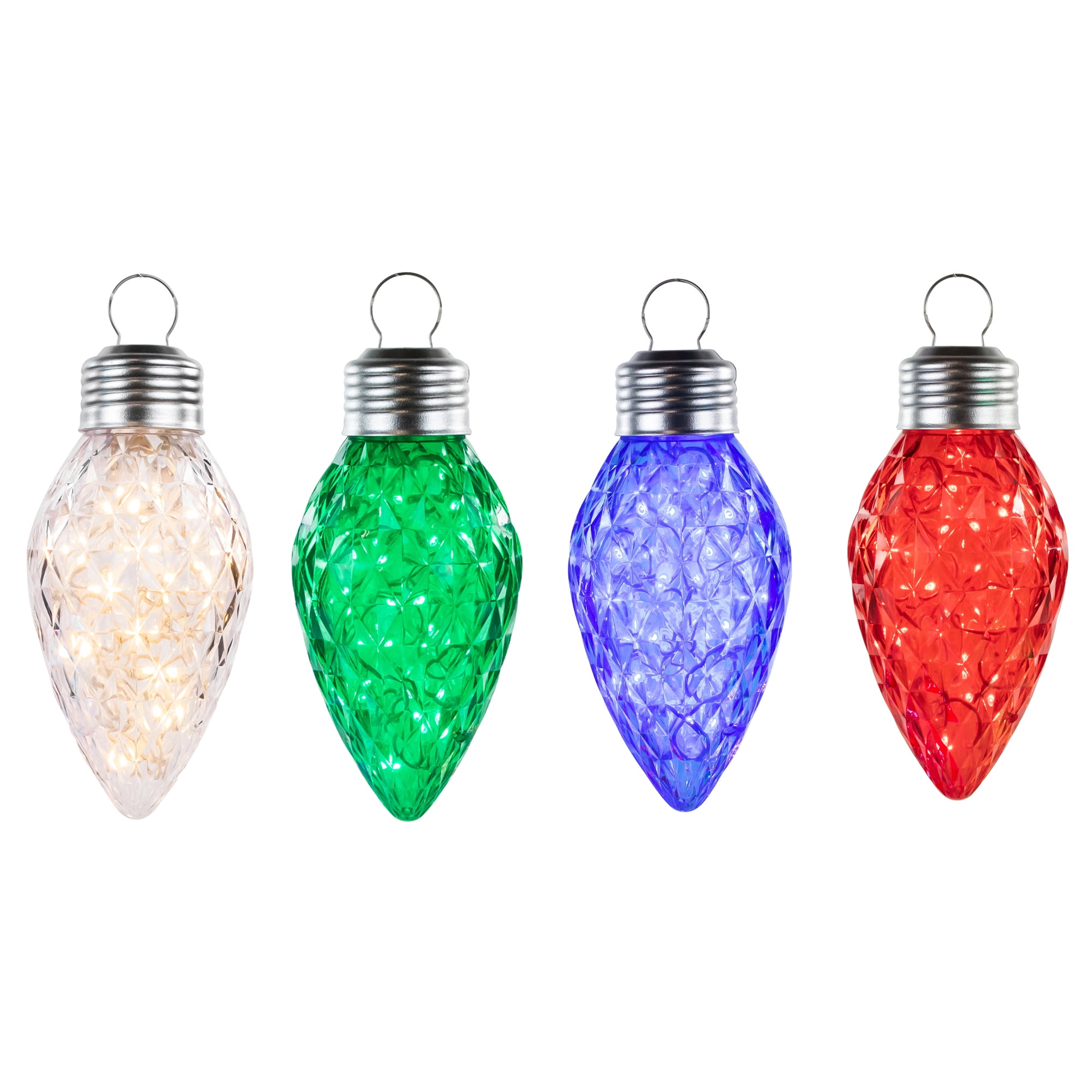 Northlight Set of 4 LED Multi-Color Commercial C9 Style Faceted Twinkle ...