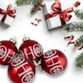 thumbnail image 1 of Northlight Set of 4 Red Ho Ho Ho Glass Ball Christmas Ornaments 3.25-Inch (80mm), 1 of 5