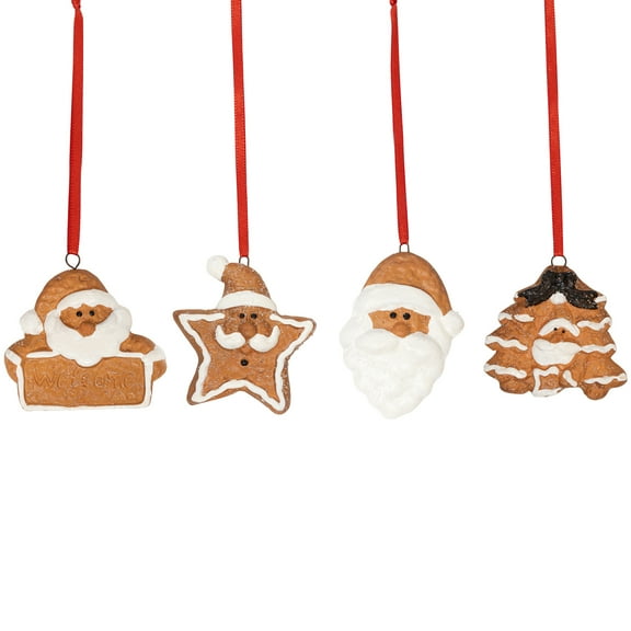 Northlight Set of 4 Santa Gingerbread Christmas Ornaments - 2"