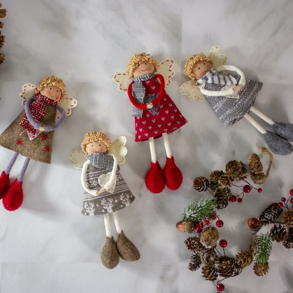 Northlight Set of 4 Standing Angel Sisters Christmas Decor 9"