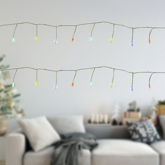 Northlight LED Fairy Water Droplet Christmas String Lights - MultiColor - 6' Silver Wire - 40ct