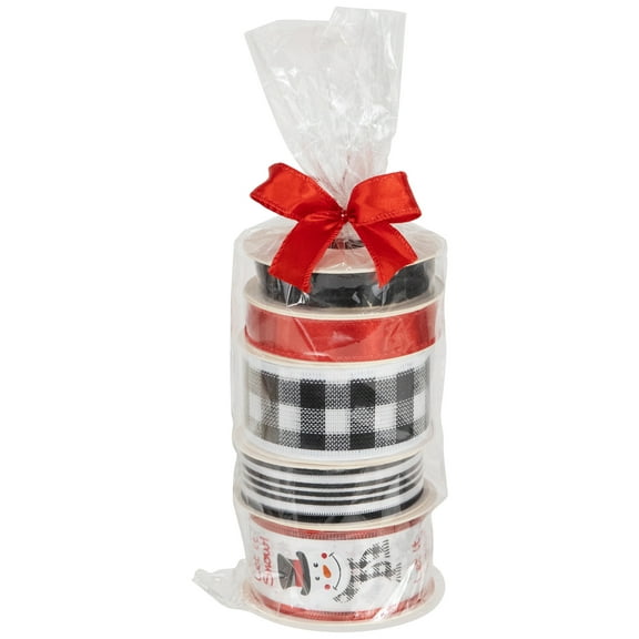 Northlight Set of 5 Snowman Matching Themed Wired Craft Christmas Ribbons 1.5" x 3 Yards