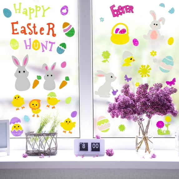 Northlight Set of 6 Double Sided Easter Gel Window Clings