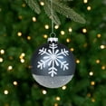thumbnail image 1 of Northlight Snowflake Glass Christmas Ball Ornaments - 4" (100mm) - Gray and White - 6ct, 1 of 8