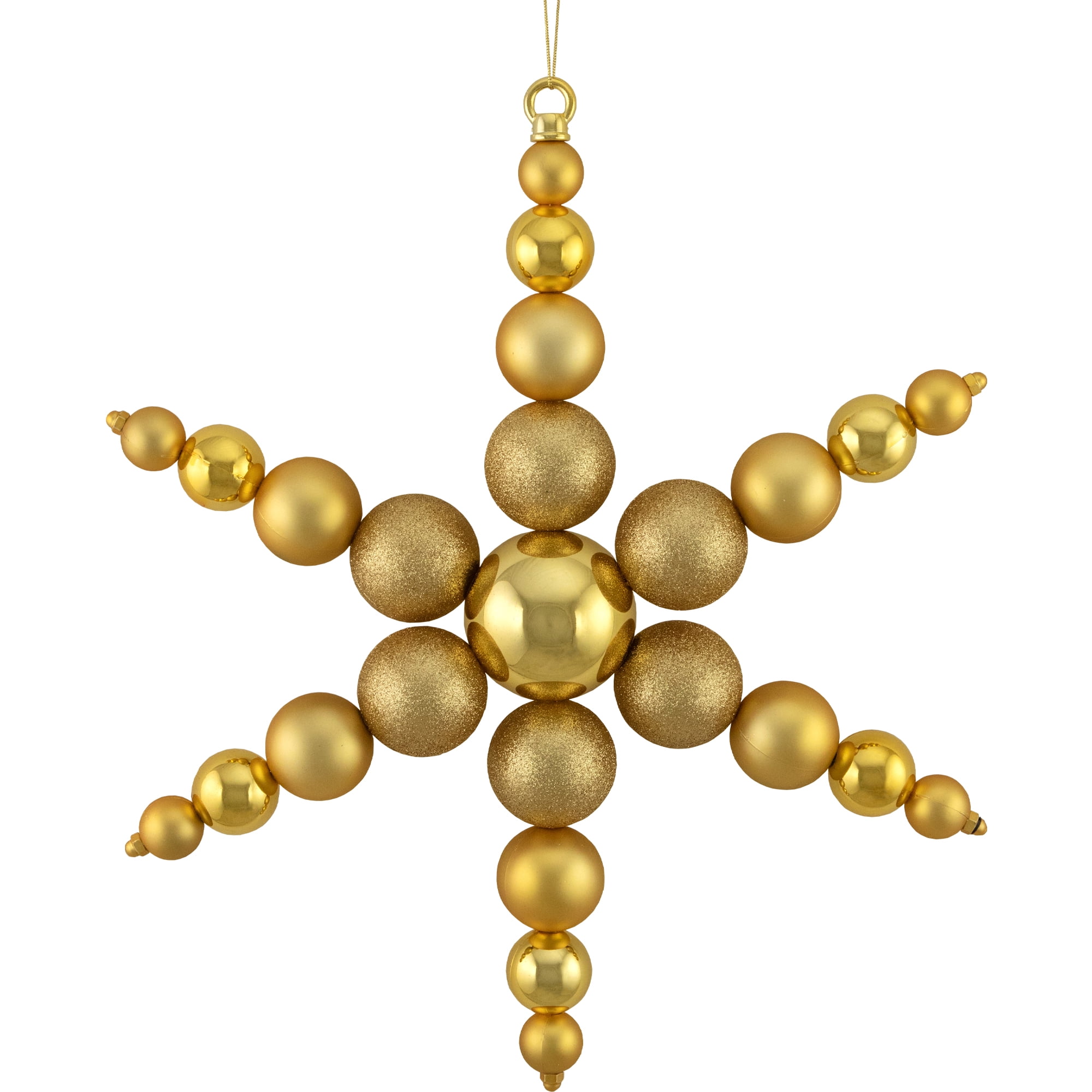 Gold Shatterproof 18" Snowflake Ornament with 3 Finishes