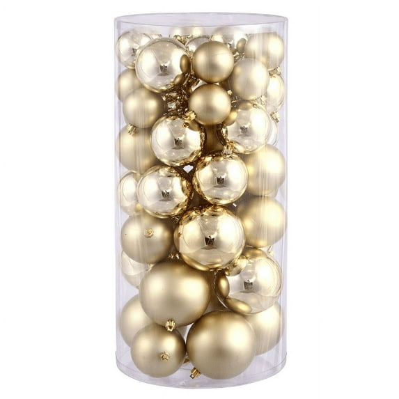 Northlight Shatterproof Christmas Ball Ornaments - 2.25" to 4" (100mm) - Vegas Gold - 50ct