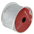 thumbnail image 1 of Northlight Shimmering Silver Christmas Wired Craft Ribbon 2.5" x 10 Yards, 1 of 3