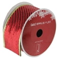 thumbnail image 1 of Northlight Shiny Red and Gold Striped Wired Christmas Craft Ribbon 2.5" x 10 Yards, 1 of 3
