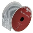 thumbnail image 1 of Northlight Shiny Silver Diagonal Striped Wired Christmas Craft Ribbon 2.5" x 10 Yards, 1 of 3