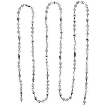 Northlight Shiny and Matte Beaded Christmas Garland - 9' x .5" - Silver - Unlit